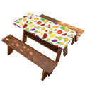 Pixel Fruits Pattern Print Picnic Table Cover