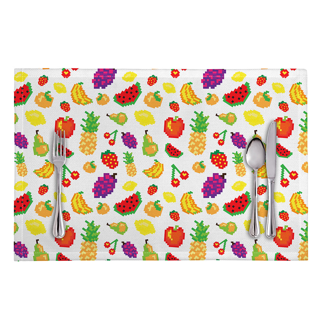 Pixel Fruits Pattern Print Placemat