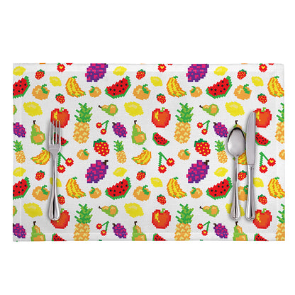 Pixel Fruits Pattern Print Placemat