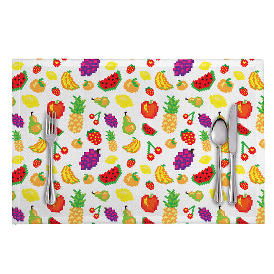 Pixel Fruits Pattern Print Placemat