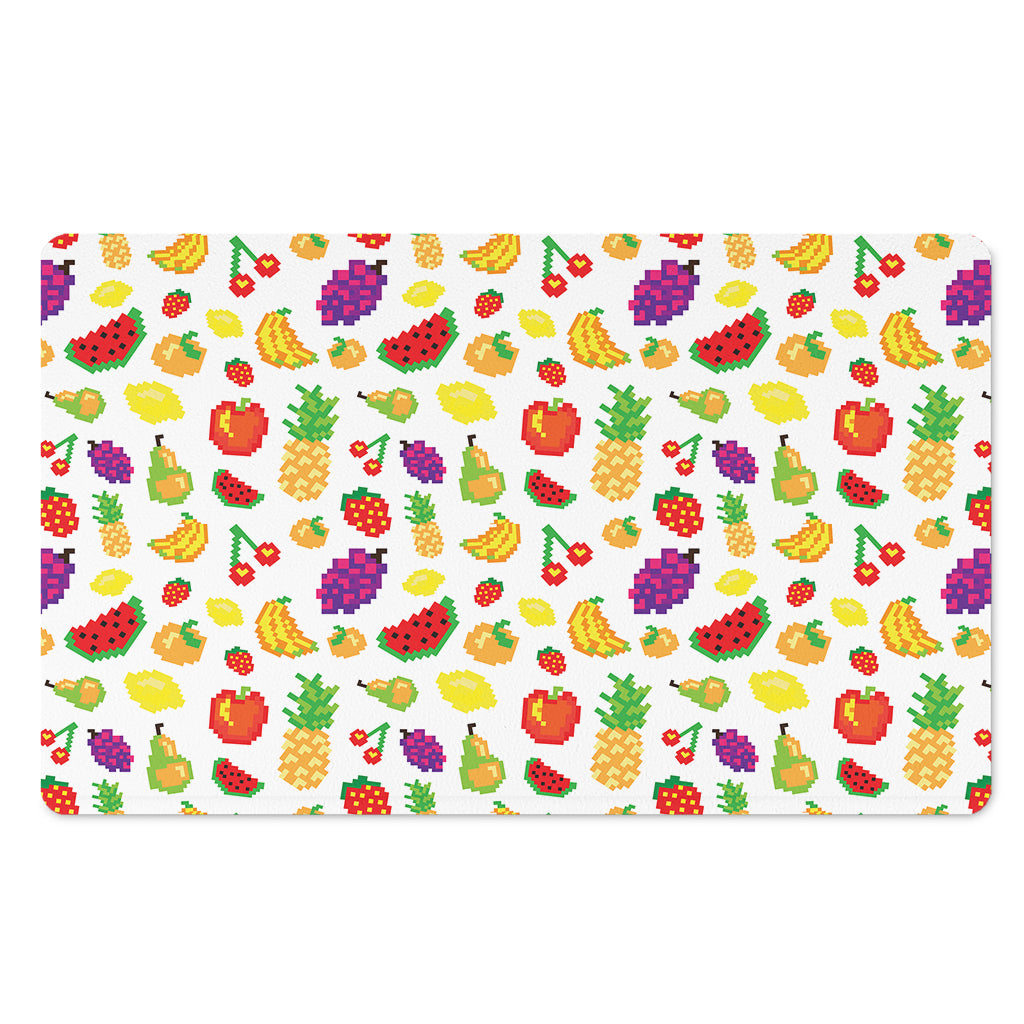 Pixel Fruits Pattern Print Polyester Doormat