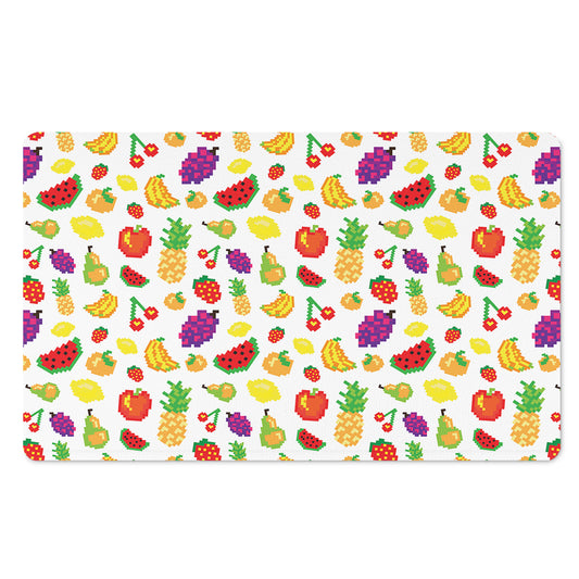 Pixel Fruits Pattern Print Polyester Doormat