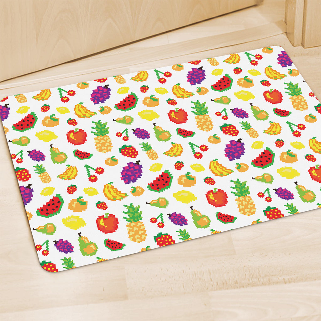 Pixel Fruits Pattern Print Polyester Doormat