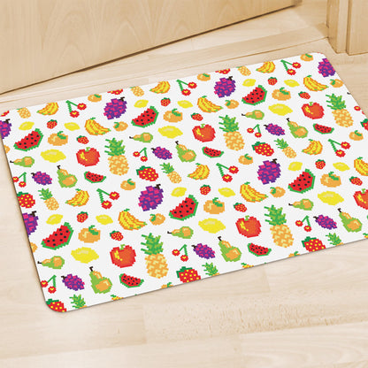 Pixel Fruits Pattern Print Polyester Doormat