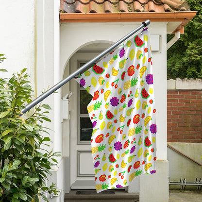 Pixel Fruits Pattern Print Polyester Flag