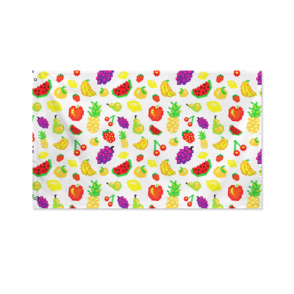 Pixel Fruits Pattern Print Polyester Flag