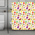 Pixel Fruits Pattern Print Polyester Shower Curtain