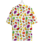 Pixel Fruits Pattern Print Rayon Hawaiian Shirt