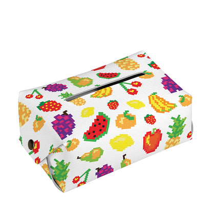 Pixel Fruits Pattern Print Rectangle Tissue Box Cover