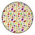 Pixel Fruits Pattern Print Round Floor Mat
