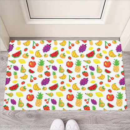 Pixel Fruits Pattern Print Rubber Doormat