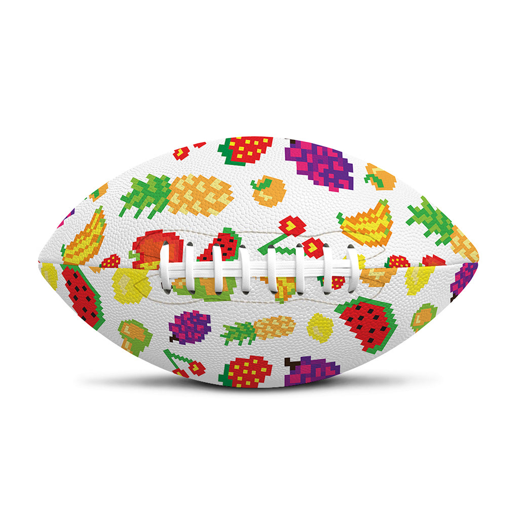 Pixel Fruits Pattern Print Rugby Ball