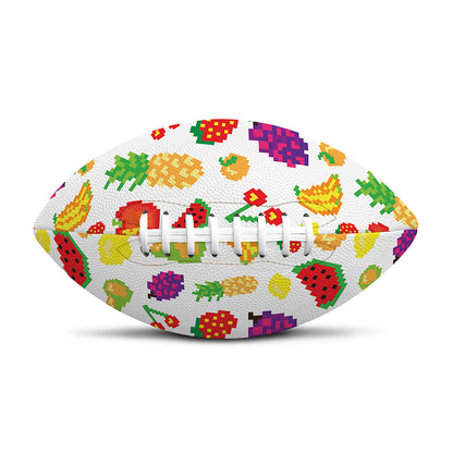 Pixel Fruits Pattern Print Rugby Ball