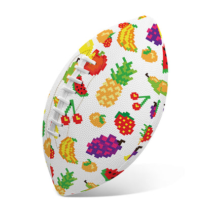 Pixel Fruits Pattern Print Rugby Ball