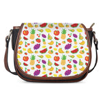 Pixel Fruits Pattern Print Saddle Bag