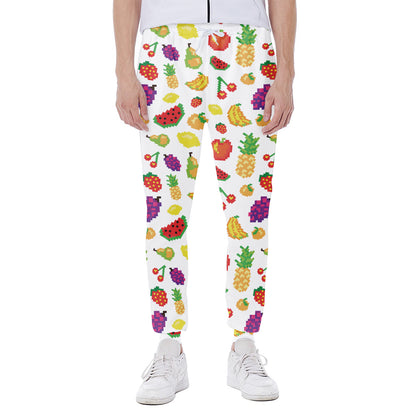 Pixel Fruits Pattern Print Scuba Joggers