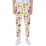 Pixel Fruits Pattern Print Scuba Joggers
