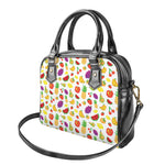 Pixel Fruits Pattern Print Shoulder Handbag