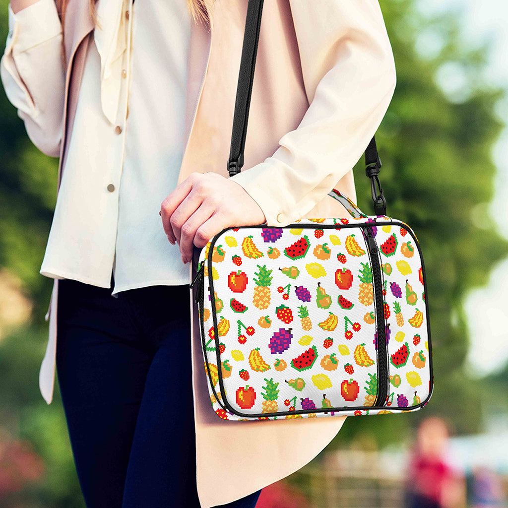 Pixel Fruits Pattern Print Shoulder Strap Bible Bag