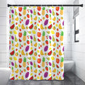 Pixel Fruits Pattern Print Shower Curtain