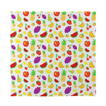 Pixel Fruits Pattern Print Silk Bandana
