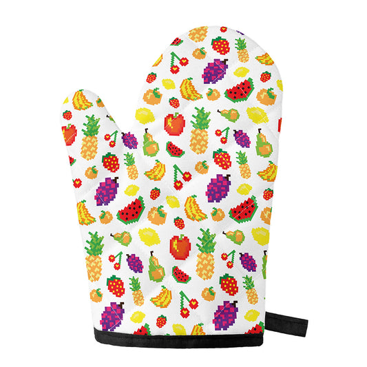 Pixel Fruits Pattern Print Single Oven Mitt