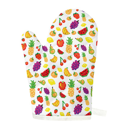 Pixel Fruits Pattern Print Single Oven Mitt