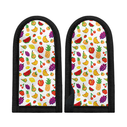 Pixel Fruits Pattern Print Skillet Handle Cover