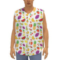 Pixel Fruits Pattern Print Sleeveless Baseball Jersey