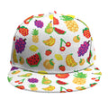 Pixel Fruits Pattern Print Snapback Cap