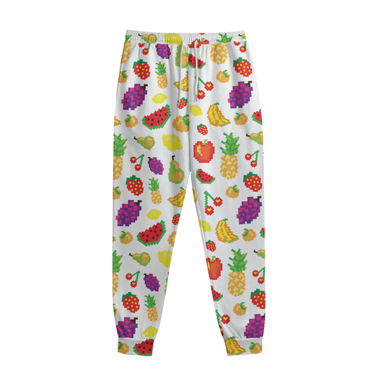 Pixel Fruits Pattern Print Sweatpants
