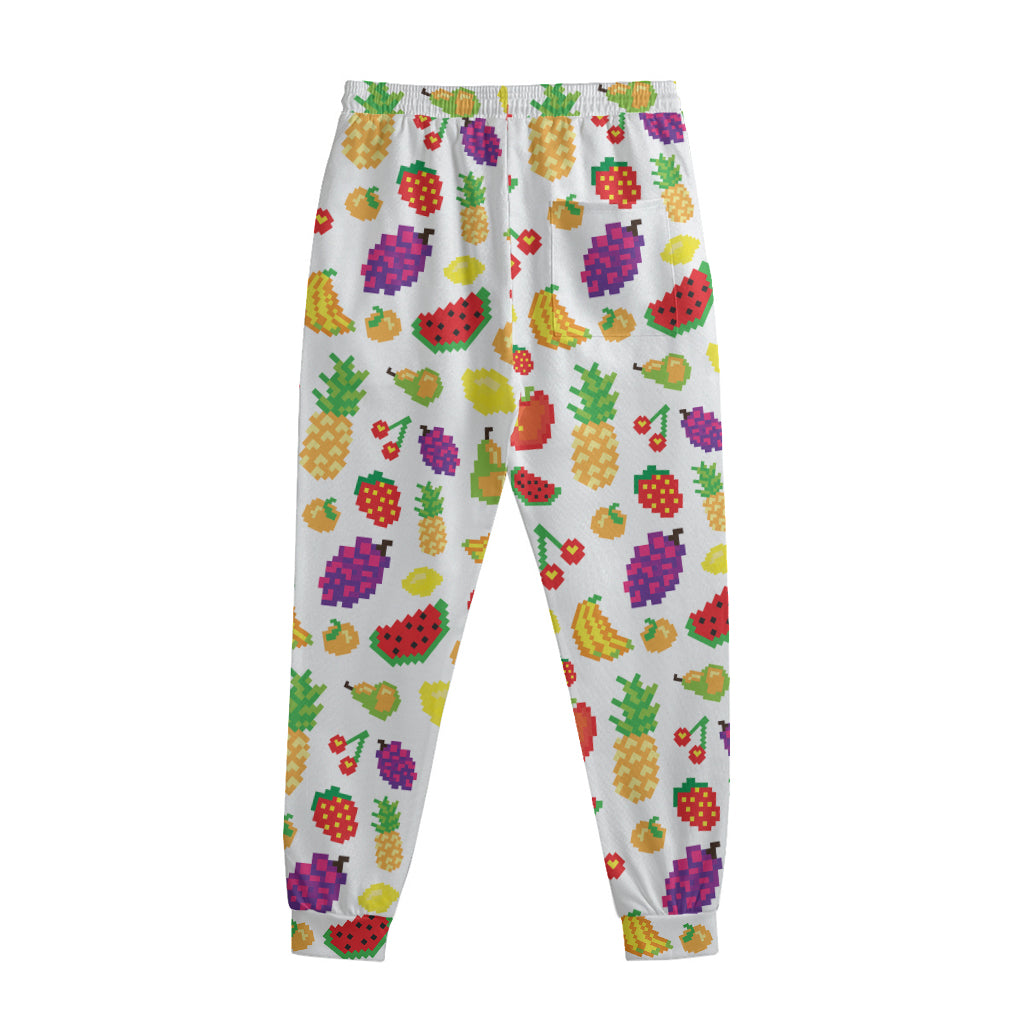 Pixel Fruits Pattern Print Sweatpants