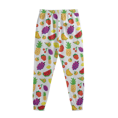 Pixel Fruits Pattern Print Sweatpants
