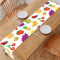 Pixel Fruits Pattern Print Table Runner
