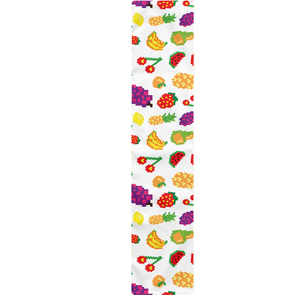 Pixel Fruits Pattern Print Table Runner