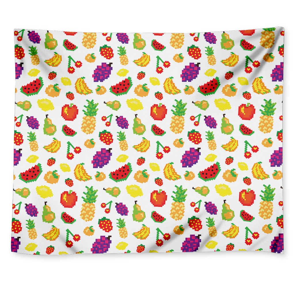 Pixel Fruits Pattern Print Tapestry
