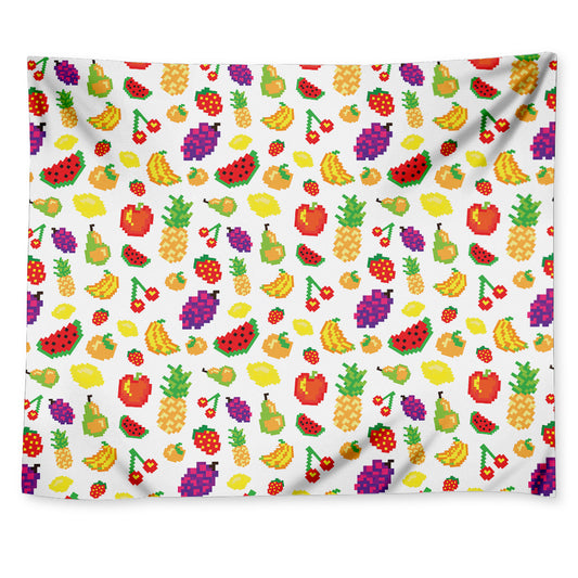 Pixel Fruits Pattern Print Tapestry
