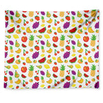 Pixel Fruits Pattern Print Tapestry