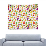 Pixel Fruits Pattern Print Tapestry