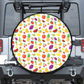 Pixel Fruits Pattern Print Tire Cover