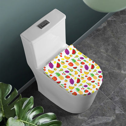 Pixel Fruits Pattern Print Toilet Lid Cover