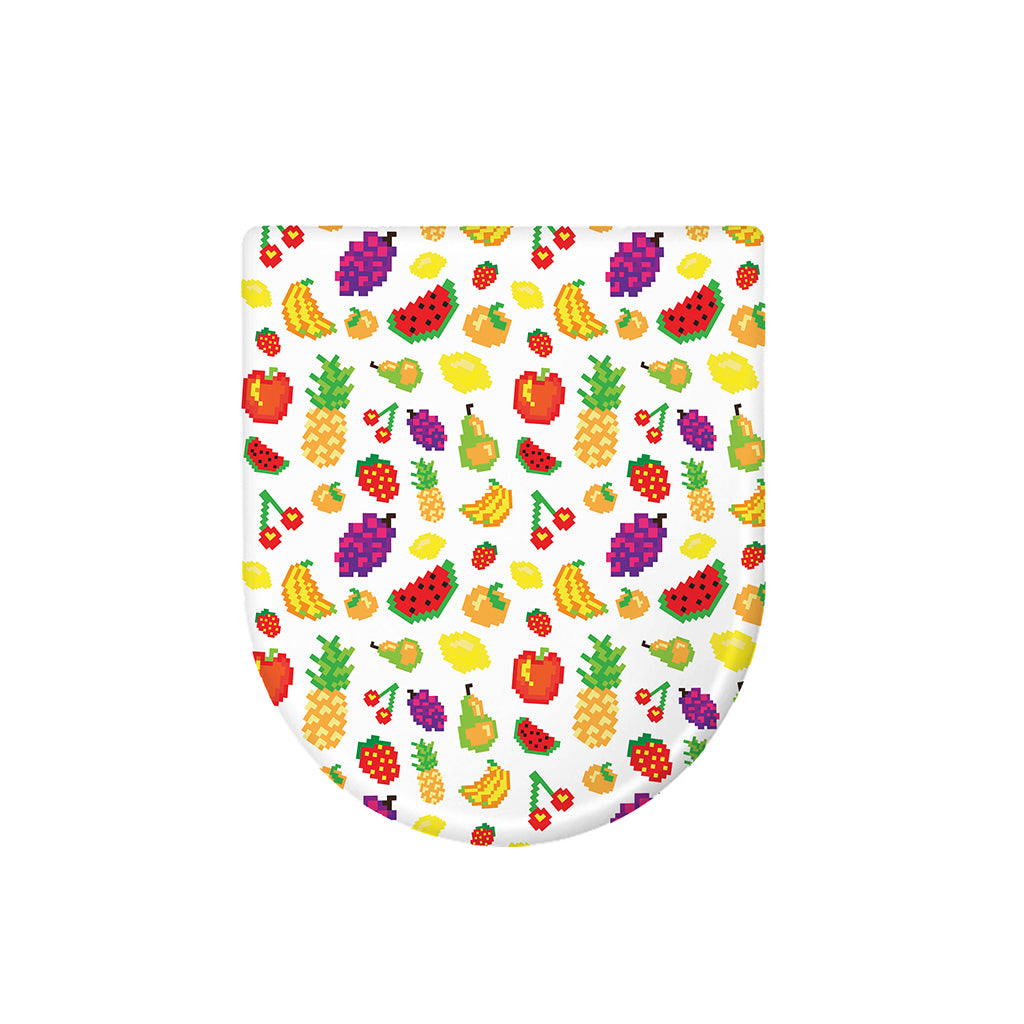 Pixel Fruits Pattern Print Toilet Lid Cover