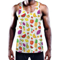 Pixel Fruits Pattern Print Men's Workout Tank Top