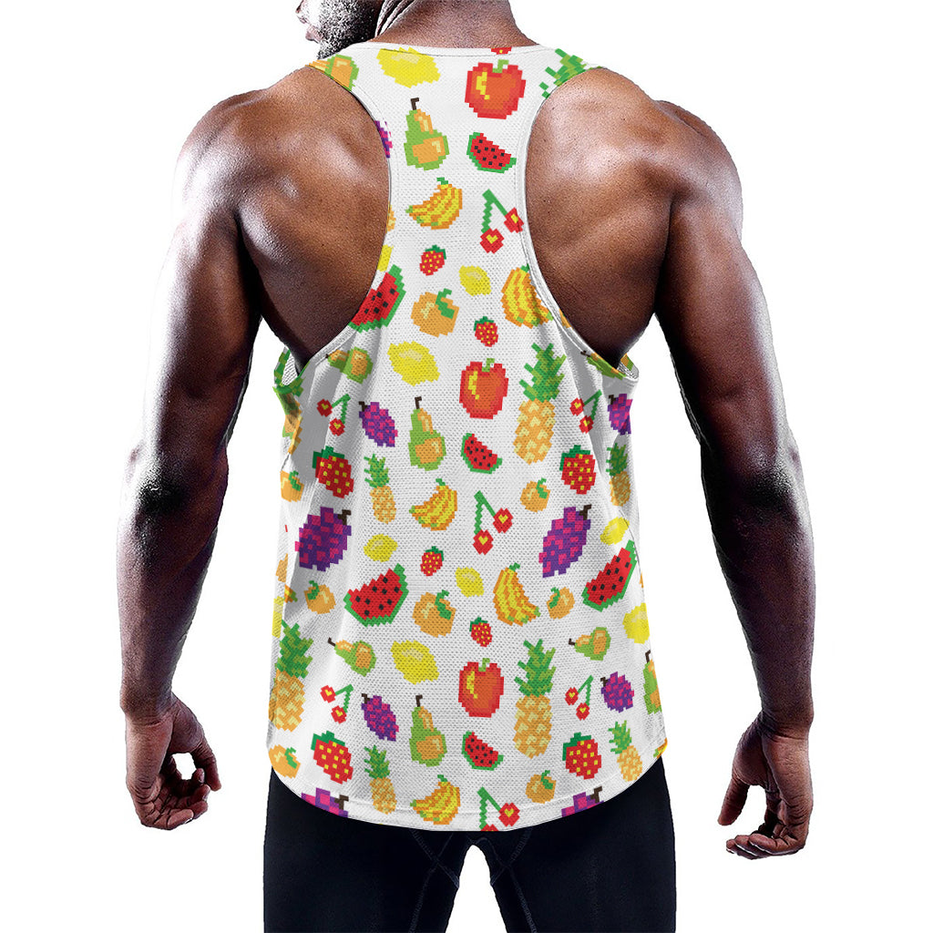 Pixel Fruits Pattern Print Training Tank Top