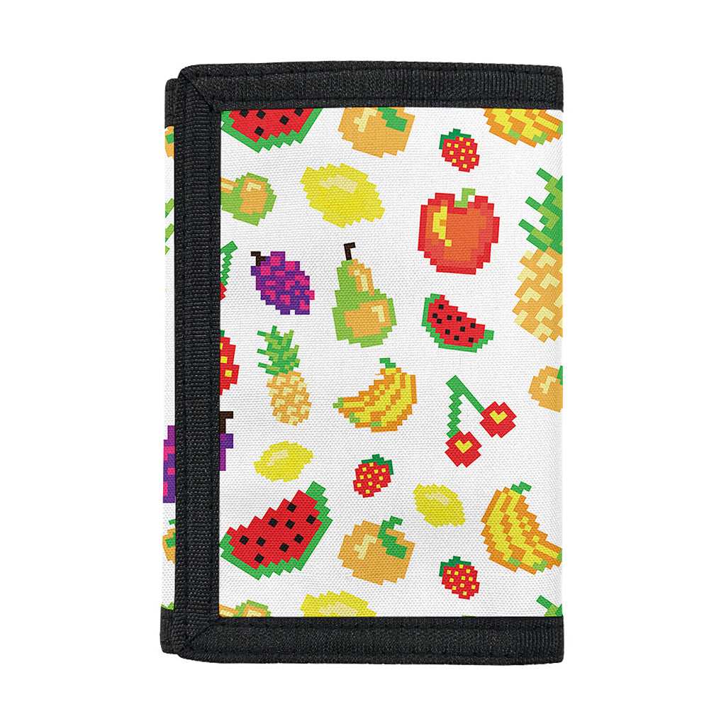 Pixel Fruits Pattern Print Trifold Wallet