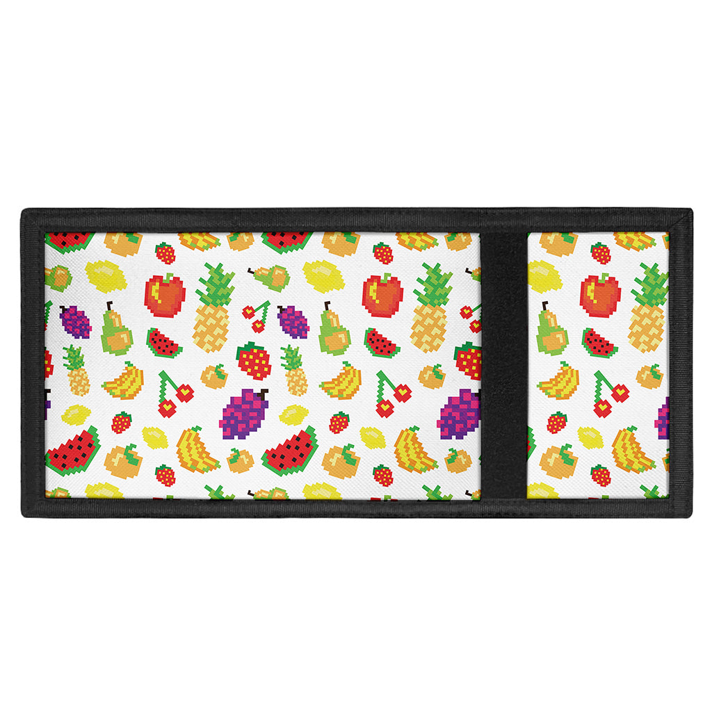 Pixel Fruits Pattern Print Trifold Wallet