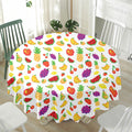 Pixel Fruits Pattern Print Waterproof Round Tablecloth