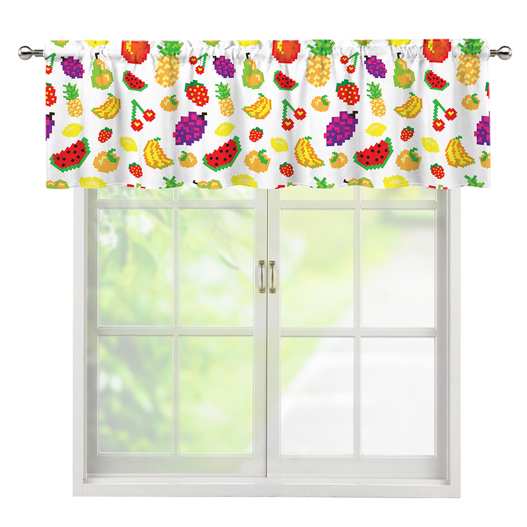 Pixel Fruits Pattern Print Window Valance
