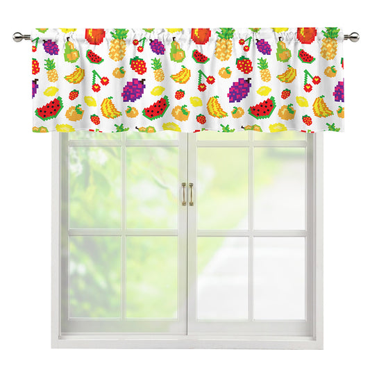 Pixel Fruits Pattern Print Window Valance