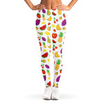 Pixel Fruits Pattern Print Women's Leggings